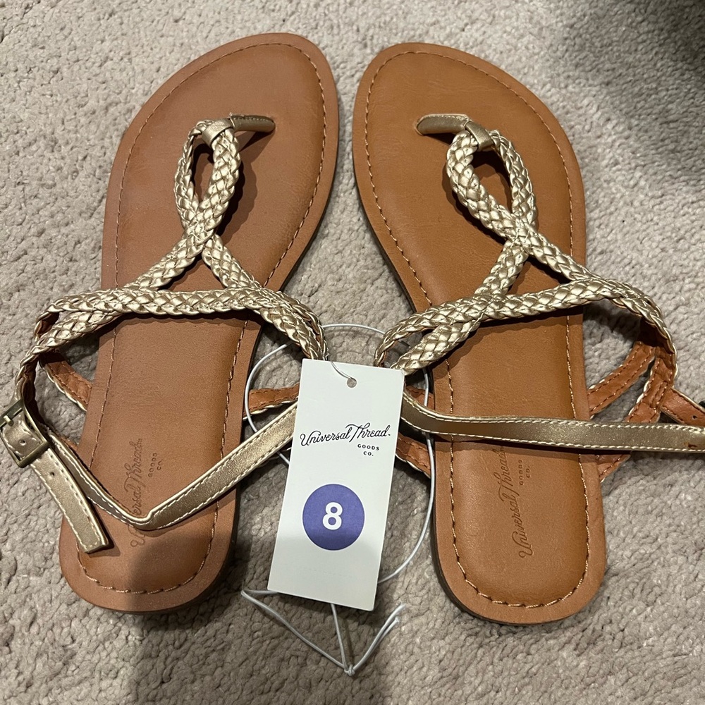 Universal Thread Metallic Braided Sandals
